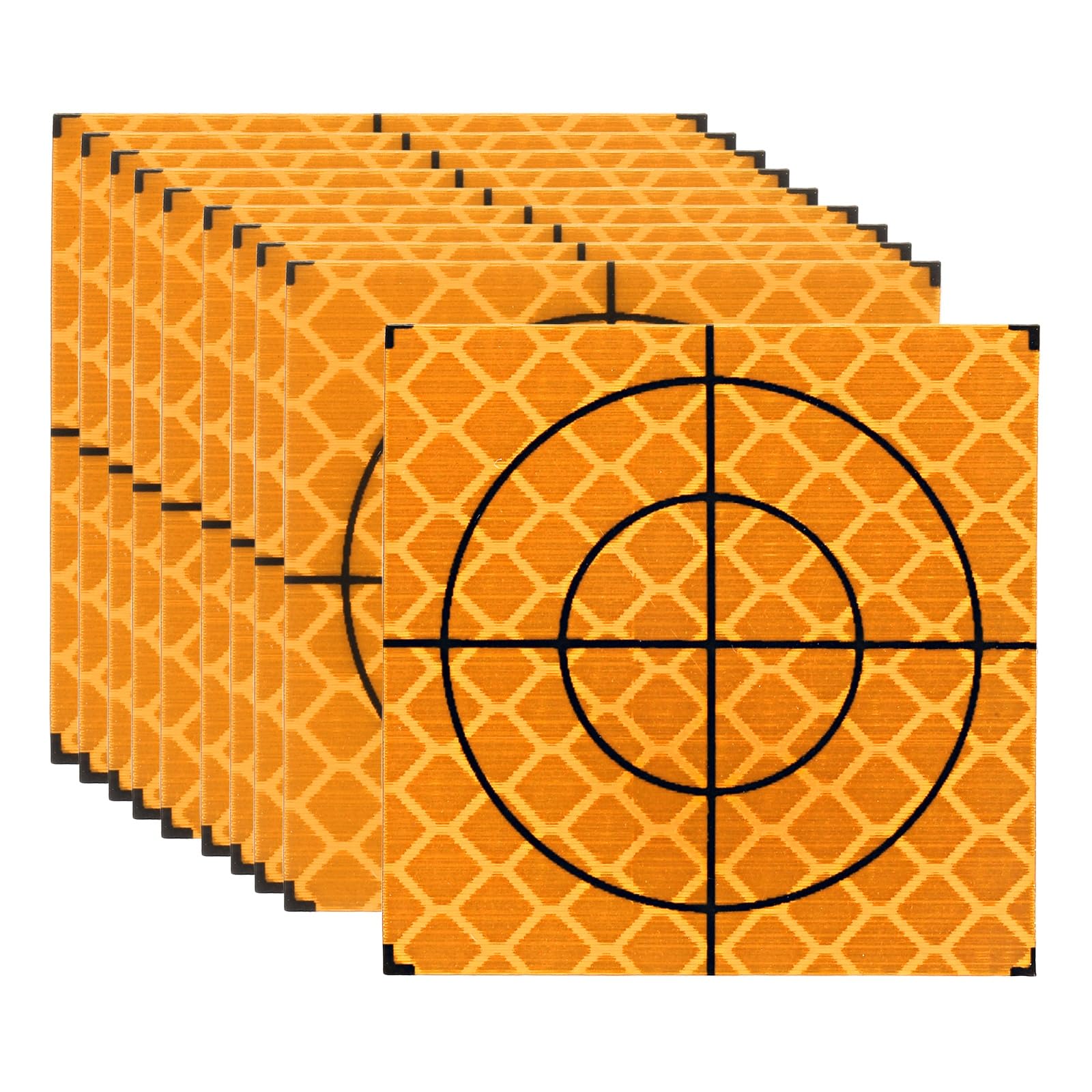 PATIKIL Survey Reflector Target (40x40mm, Yellow)(100 Pcs) Self-Adhesive Reflective Sheet Surveying Target Mark Tape, Suit for Total Stations/Ship Inspection/Tunnel Measure