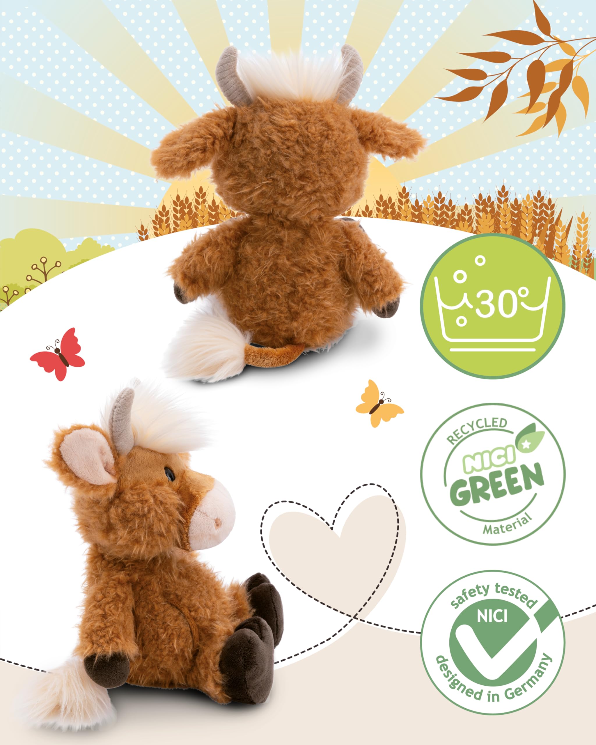 NICI cuddly toy highland cattle McMooray 33cm brown, Cuddly cute plush to snuggle and play with, for children & adults - Image 3
