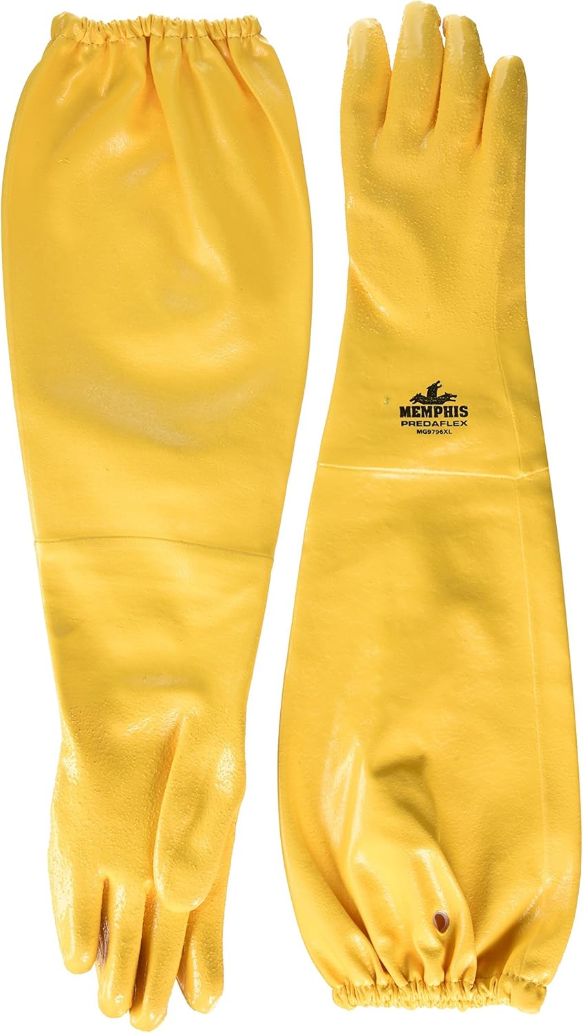 MCR Safety MG9796XL Predaflex Gloves with Shoulder Length and Soft Interlock Liner (1 Pair), X-Large, Sandy Finish