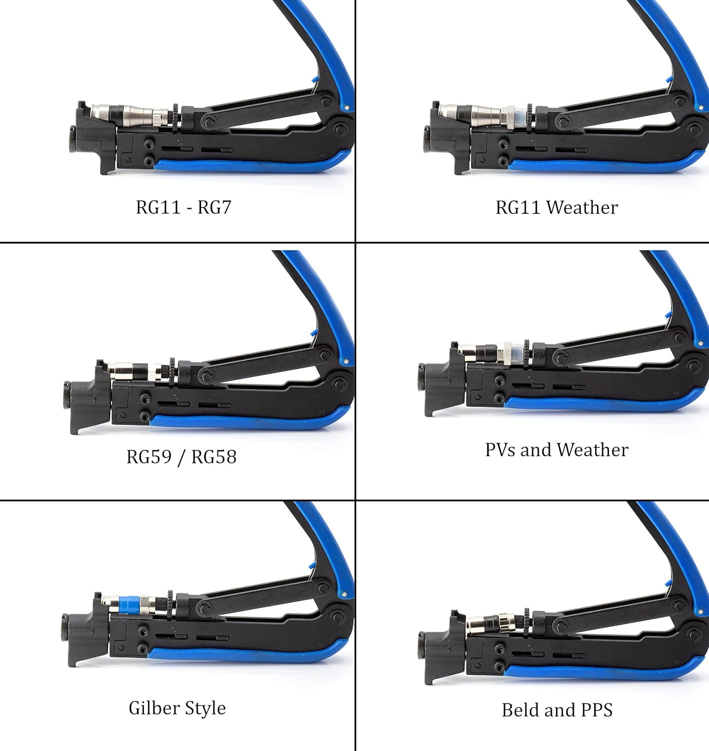 THE CIMPLE CO Coaxial Compression Tool for RG11, RG7, RG6, RG59, and RG58 - Adjustable Coax Cutter and Crimper for F81/RF Connectors - Works with Most Connectors and Coaxial Cables Manufactured