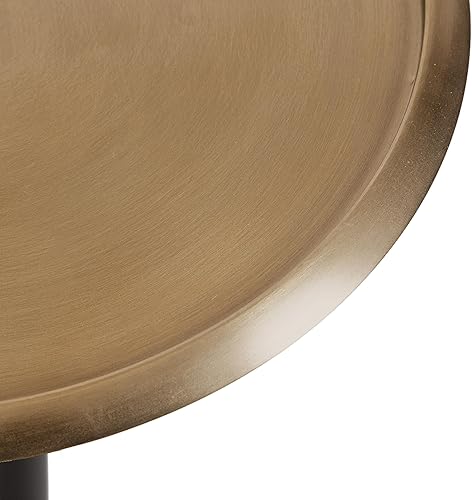 Miniatura 24 de Kate and Laurel Sanzo - Mesa moderna de pedestal para bebidas; 9 x 9 x 23; latón antiguo y negro; mesa auxiliar decorativa con mesa martillada para