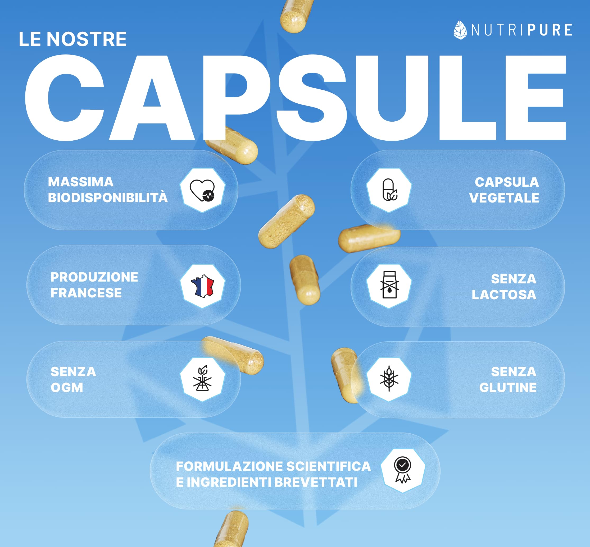 Multivitamine e Minerali 21 Nutrienti | Integratore alimentare | Magnesio, Vitamina B12, Vitamina D, Zinco | Antiossidante, Capacità cognitiva | 180 capsule | 3 mesi | Made in France | Nutripure
