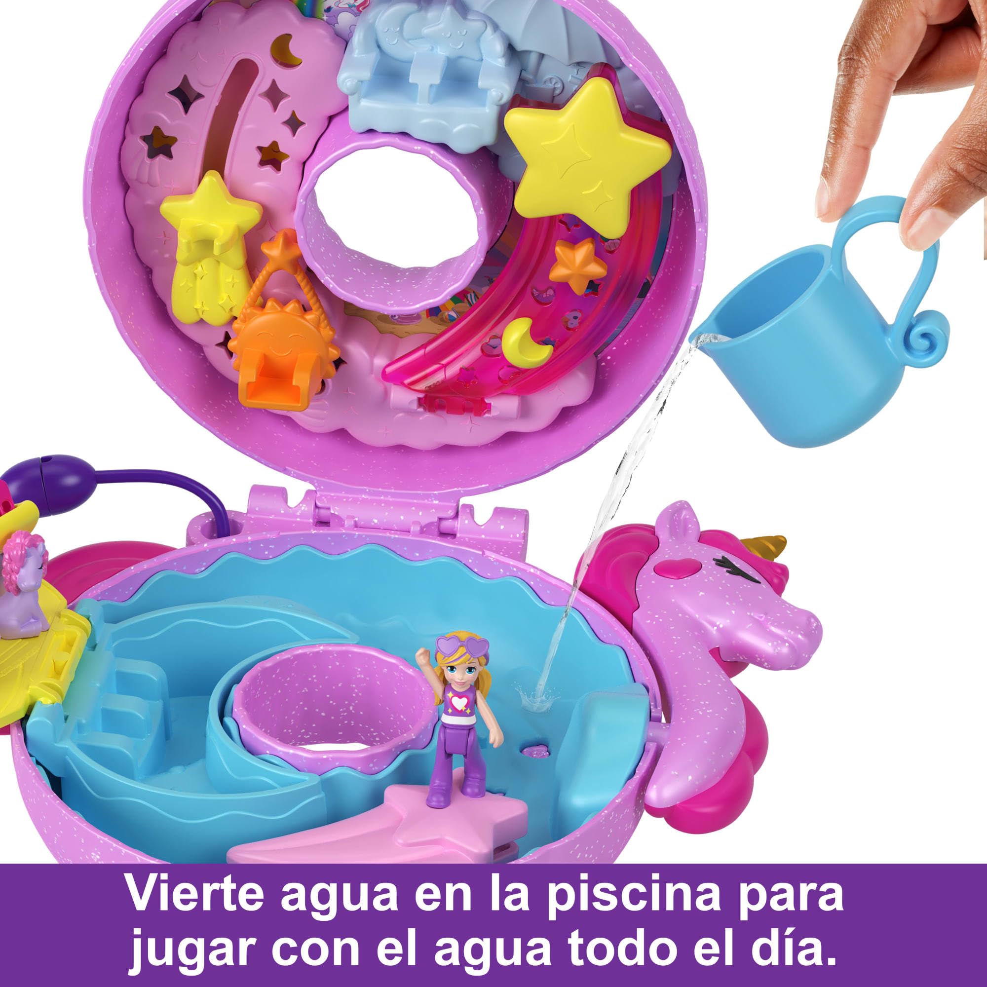 Polly Pocket Estuche Mono De Piña – Set De Juego Con Muñeca, Mascota Y Hamaca – Accesorios Tropicales +4 Años