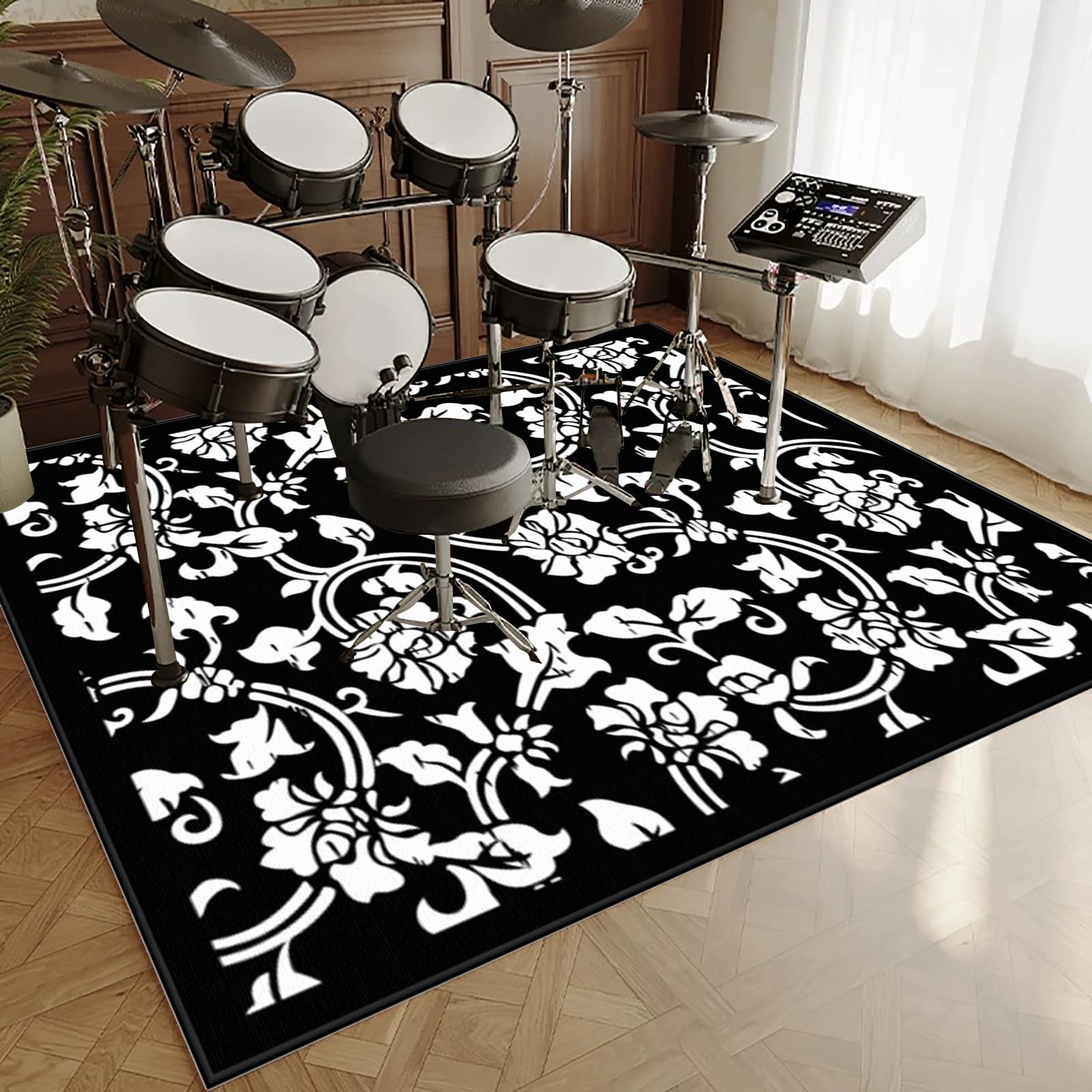 Dywaniki wodne Dźwiękoszczelny dywan bębnowy 160 x 120 cm mata do perkusyjnego perkusyjnego profesjonalnego jazzu do bębna bębna akustycznego bębna i innych instrumentów