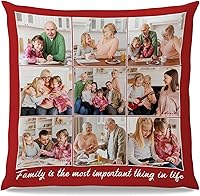 Vista 8 de Funda de almohada personalizada con fotos para mamá, papá, familia, pareja, amigos, día de la madre, regalos de cumpleaños de hija, hijo, niños