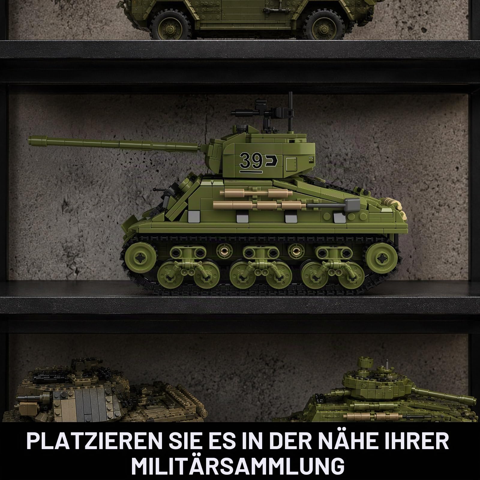 TYCOLE M4 Sherman Panzer Klemmbausteine Set, WW2 Militärmodell, 991 Teile