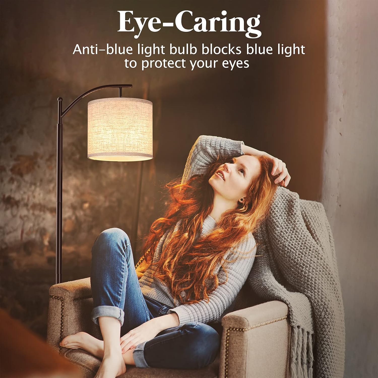 YIOU Floor Lamp, 3 Color Temperature LED Floor Lamps for Living Room Bedroom Office with Lamp Shade and 9W Bulb Included Standing Lamp, Modern Floor Lamp (Brown) : Everything Else