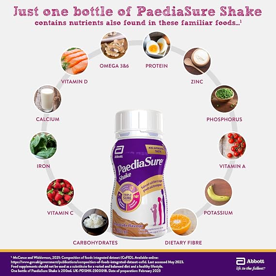 PaediaSure Shake – Chocolate Flavour – 4 x200ml – with Protein & Vitamin D