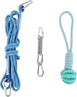 Black Rhino Tetherball for Dogs - Tetherball Set - Heavy Duty Outdoor Dog Toy - Tougher Ball and Rope Set for Hours of Fun - Interactive Dog Rope Ball for Backyard or Playground