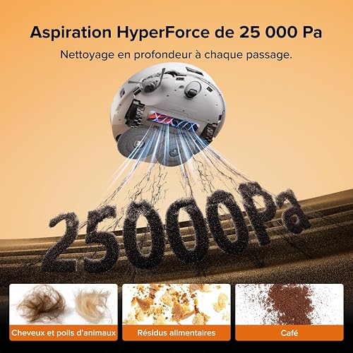 roborock Qrevo Edge 2 Set Robot Aspirateur Laveur, 25 000 Pa, Lavage des Serpillières à l'eau Chaude à 80°C, Évite 280+ Obstacles, Système Anti-enchevêtrement, 7,98cm Mince,Technologie FlexiArm, Blanc - 3