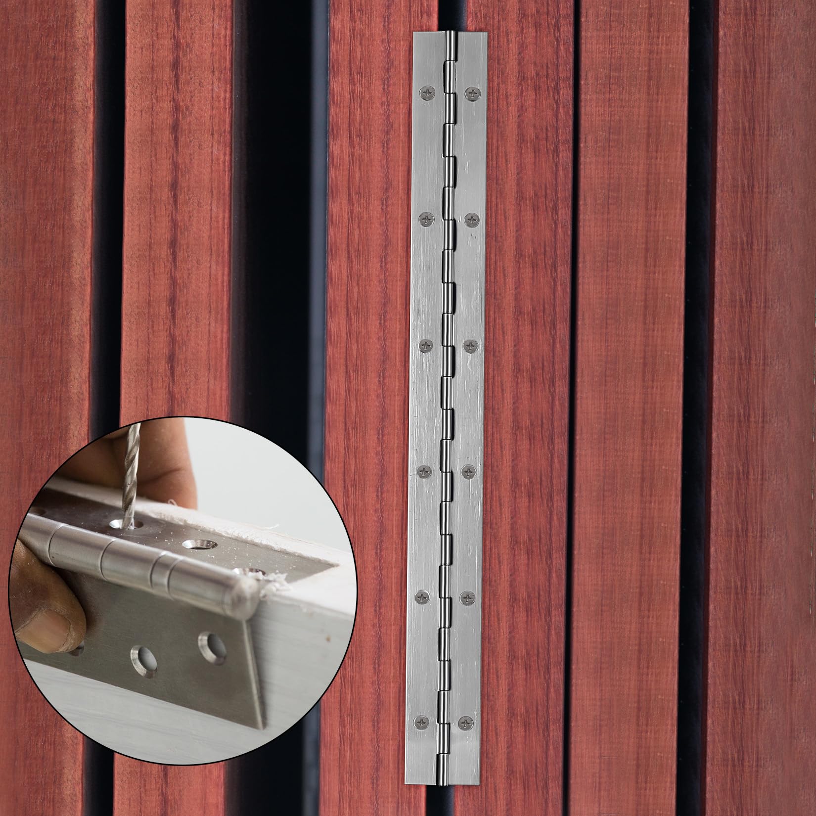 Cerniere A Nastro In Acciaio Inox - 4 Pezzi Da 30 Cm, Con Viti E Cacciavite - Foto 5