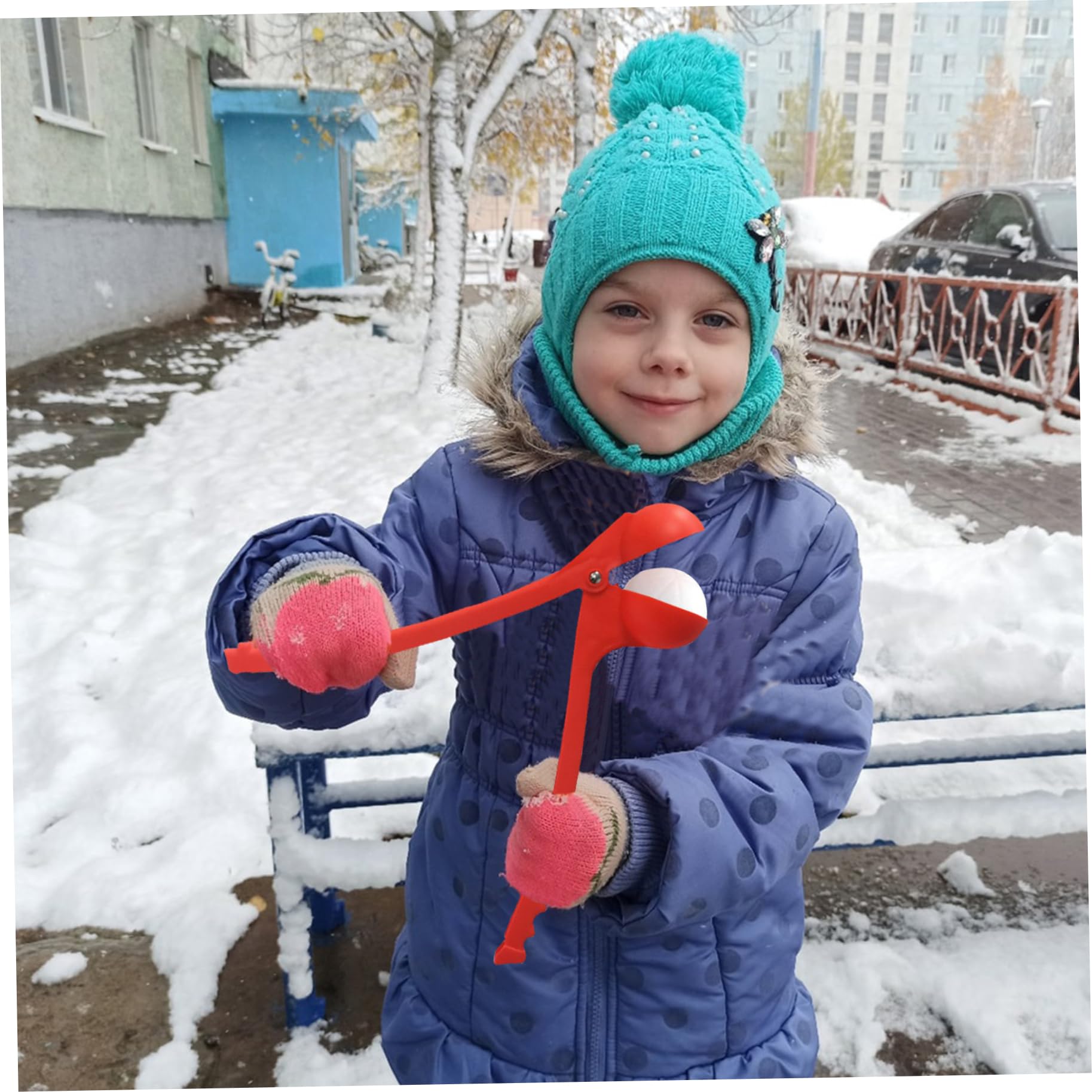 Lanceur de boules de neige portable pour activités hivernales lanceur de boules de neige en plastique pour enfants et adultes lanceur de boules de neige portable pour activités hivernales rouge