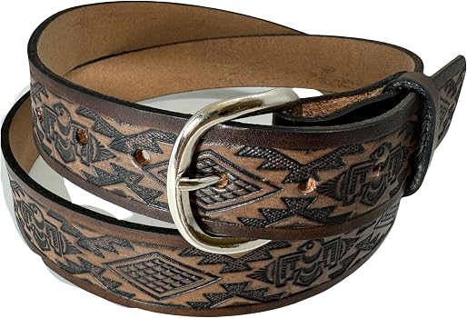100% genuine leather Indian belt size medium Bama Belts and Leathers Native Indian Design Handmade Mens  main image 2