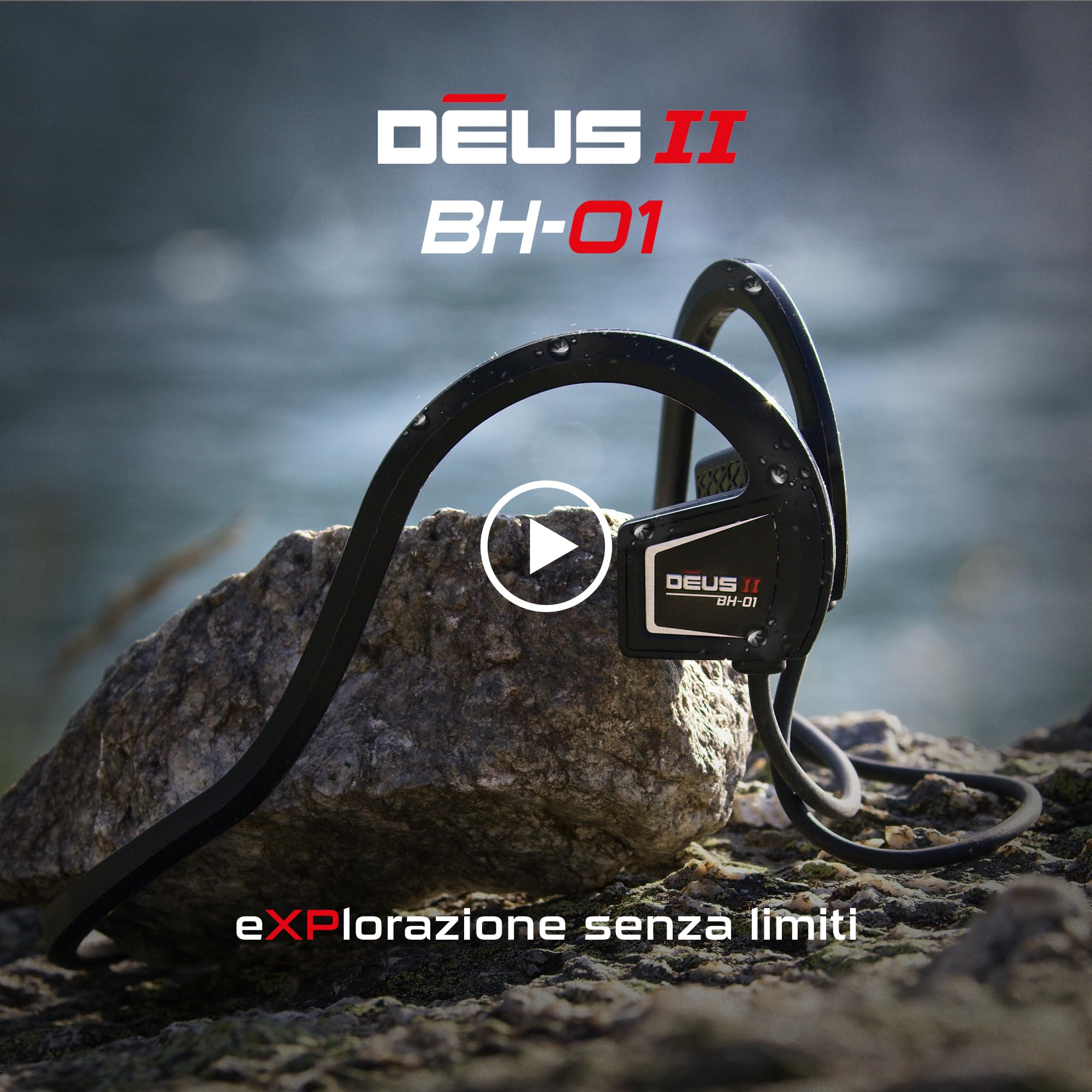 XP METAL DETECTORS BH-01 cuffia a conduzione ossea con cavo per metal detector XP Deus II - Impermeabili per la ricerca subacquea fino a 20 m - Certificazione IP-68