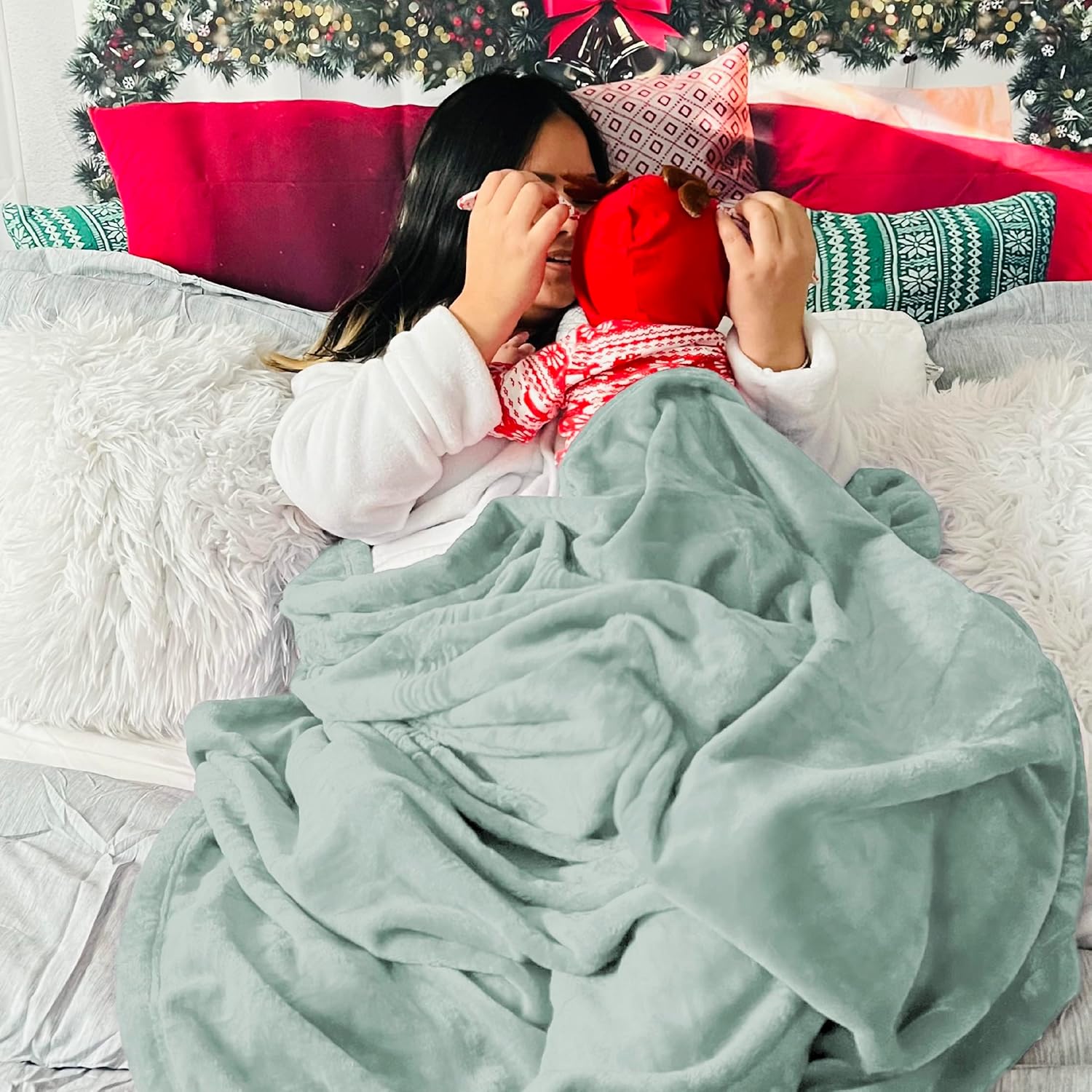 Bedsure GentleSoft Fleece Bed Blankets Full Size Sage Green - Soft Lightweight Plush Fuzzy Cozy Luxury Blanket Microfiber, 84x90 inches - Image 6