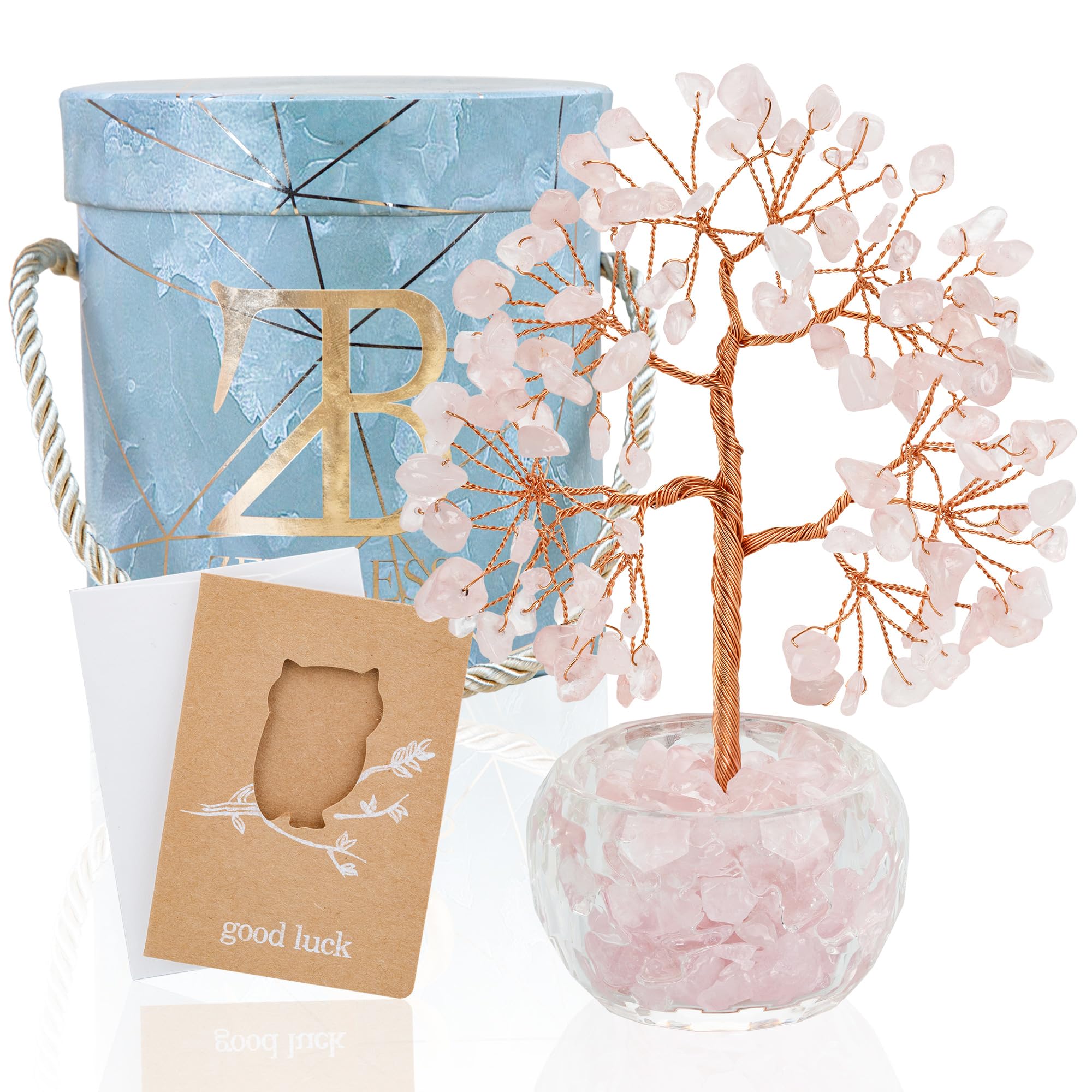 ZenBlessRose Quartz Healing Crystal Tree 7 Chakra Tree of Life Money Tree Fake Crystals Bonsai Tree Feng Shui Reiki Spiritual Decor and Accessories for Home Office Desk Good Luck Gifts