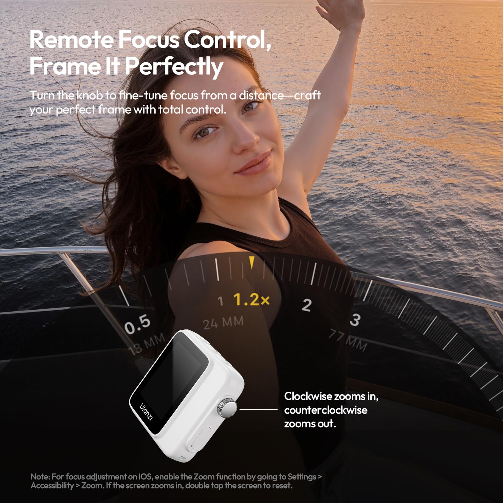 ULANZI VM02 Monitor per Selfie per Smartphone Bianco | Schermo selfie magnetico wireless, Zoom fisico, Batteria da 1000mAh, Compatibile con iPhone 17 16 15 pro Samsung Realme