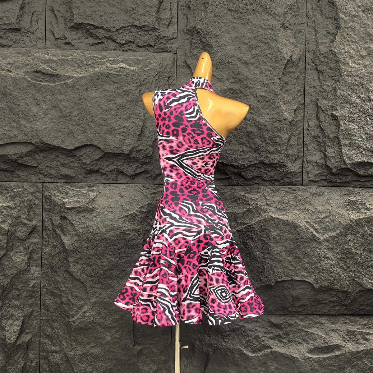 Neon Dancer ベルベット生地ラテンワンピースドレス(XSサイズ) Neon Dancer ベルベット生地ラテンワンピースドレス(XSサイズ) ラテン