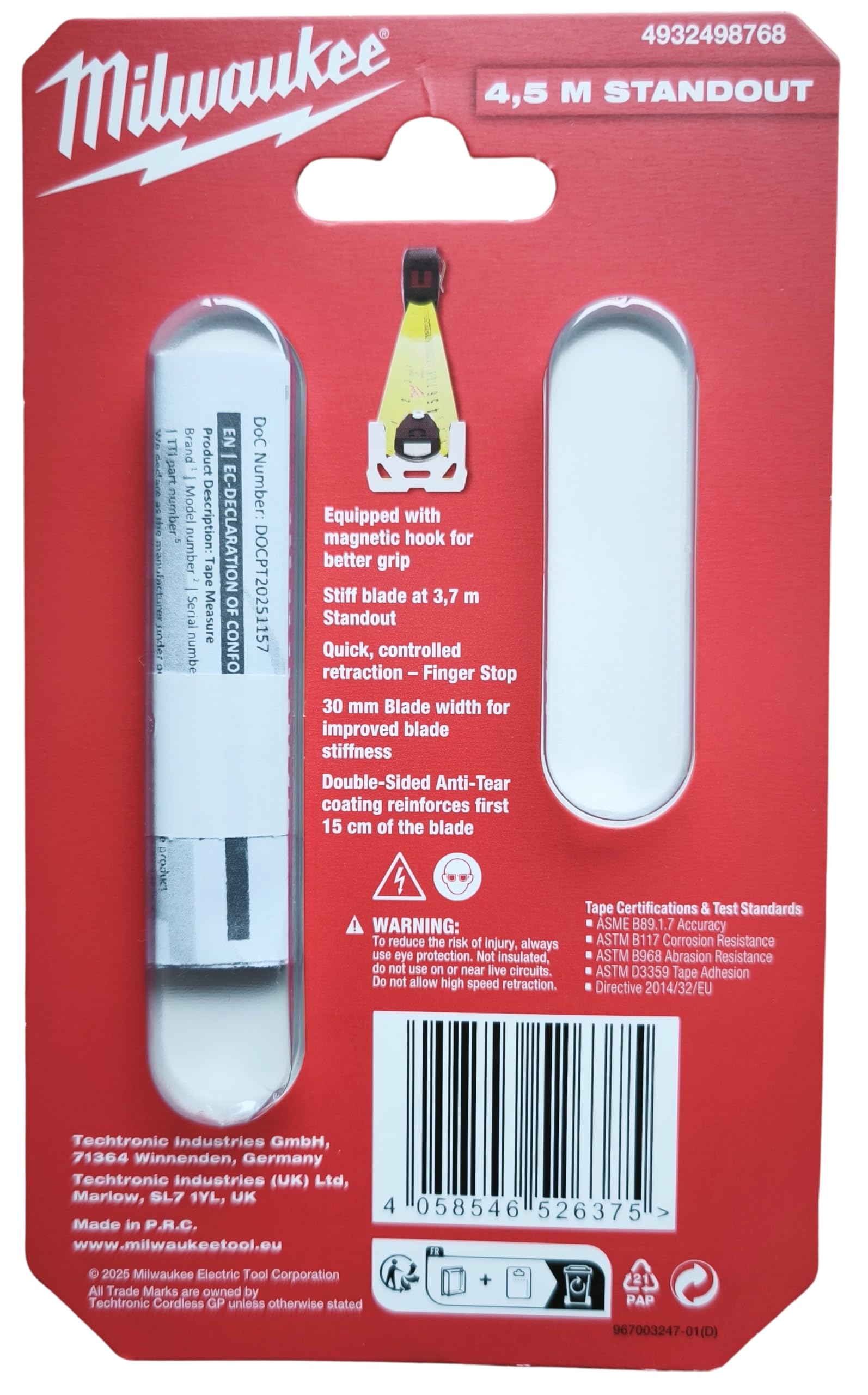 Milwaukee 4932498768 GEN IV - Metro a nastro magnetico, 5 m