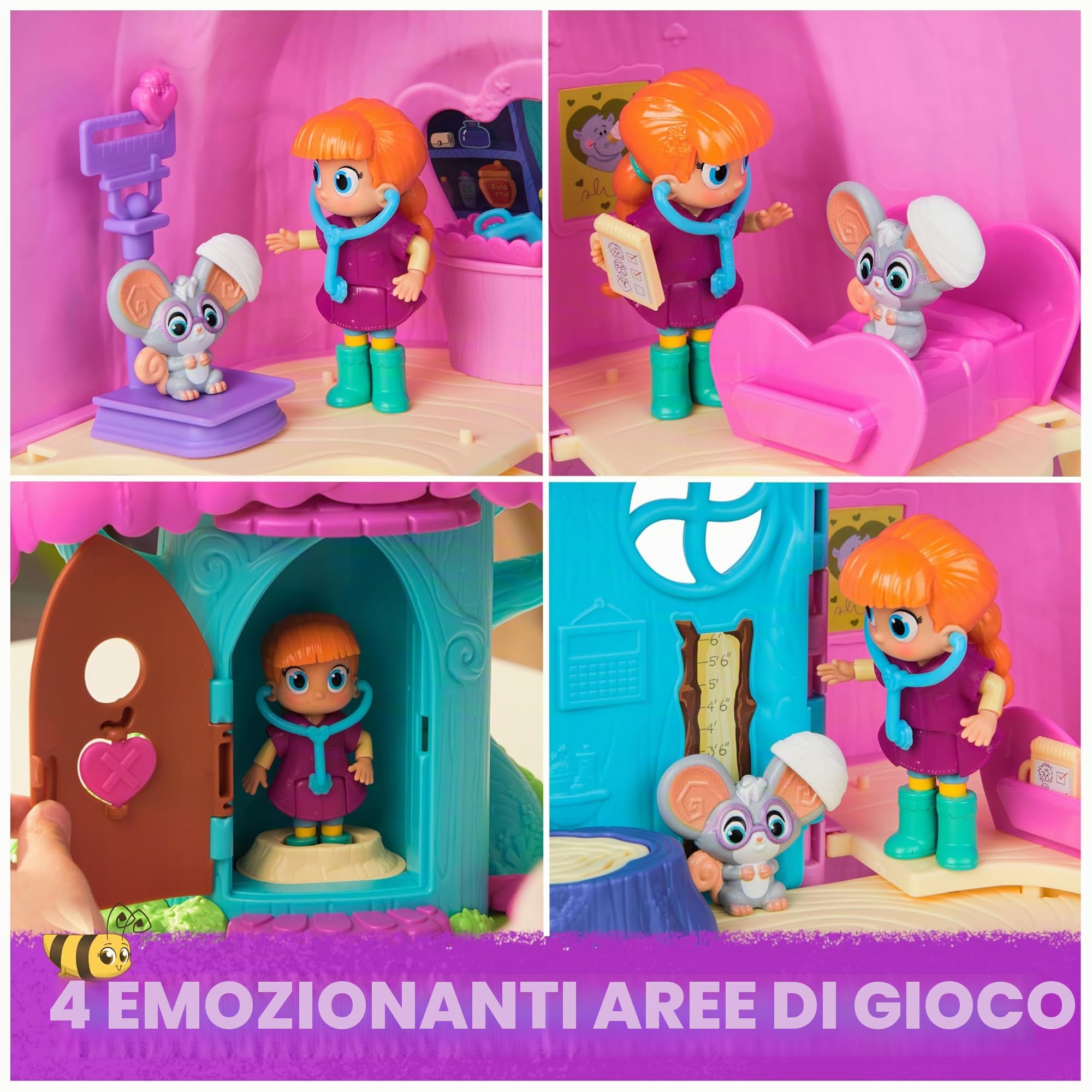 Vida the Vet Clinica veterinaria, casa sull'albero, set da gioco con luci e