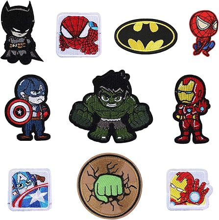 amazon com marvel lron on patches 10 pieces morale patches for clothing jeans jackets backpack repair aesthetic super hero iron on decals embroidery cloth 1set arts crafts sewing
