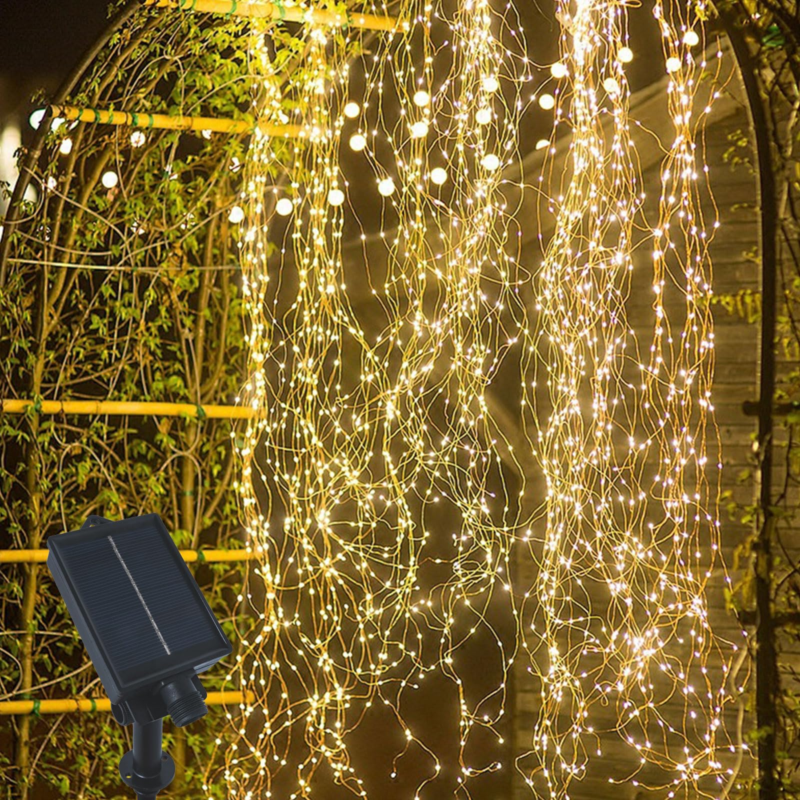 Gresonic Solar Waterfall Fairy Lights
