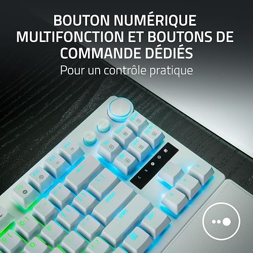 Razer Huntsman V3 Pro Tenkeyless - Tastiera PC Esports ottica analogica TKL (Attivazione Rapida, Metodo di pulsazione, Regolazioni rapide, integraterotella multifunzione) QWERTY US Layout | Bianco - 7