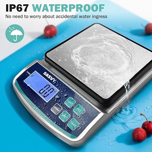 Miniatura 2 de Balanza Digital de Laboratorio 5000g x 0.1g oz/lb/g/kg Balanza Electrónica de Precisión Científica, Analítica para Laboratorio, Joyería, Cocina