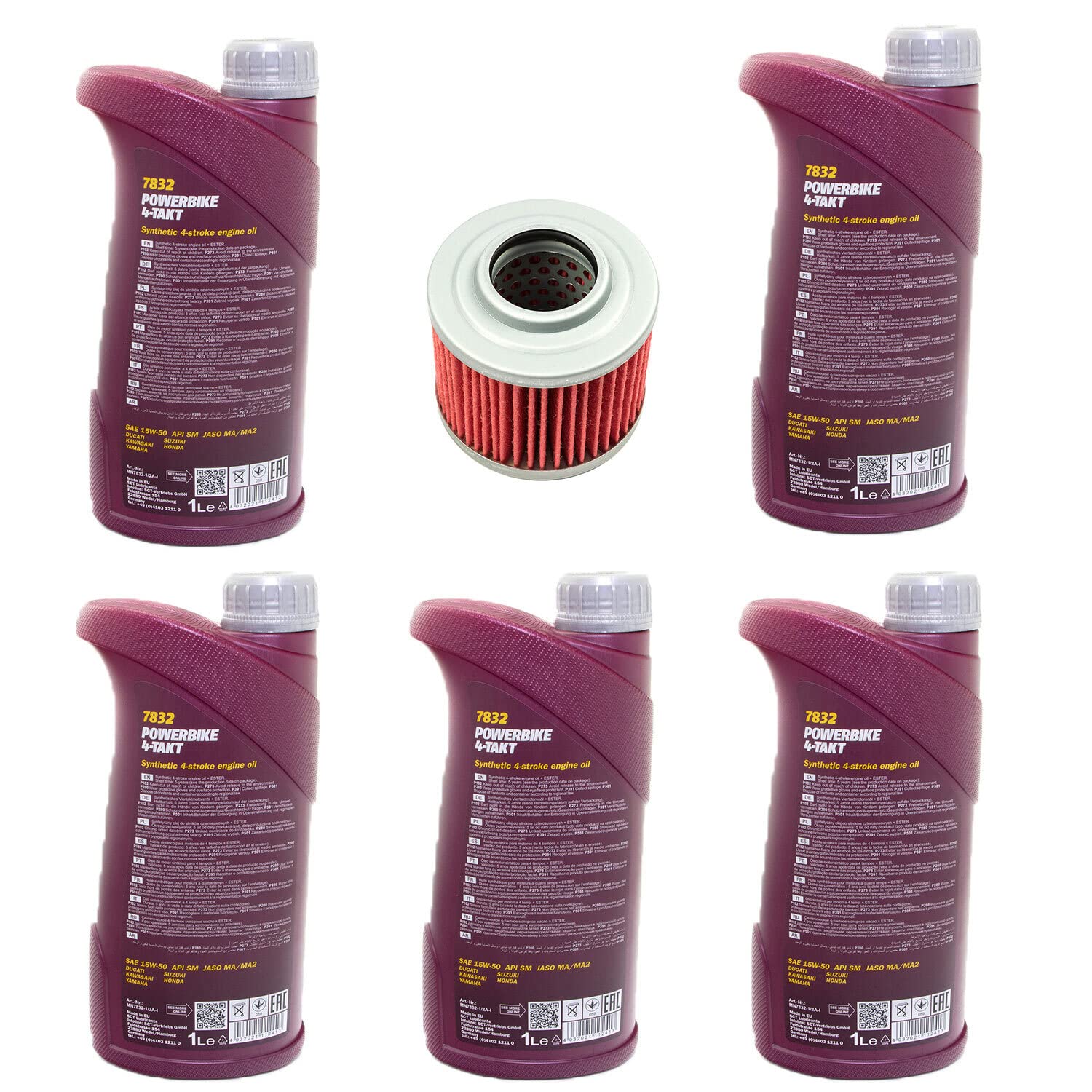 Motoröl Set 15W50 5 Liter + Ölfilter KN151 für BM W MZ/MUZ