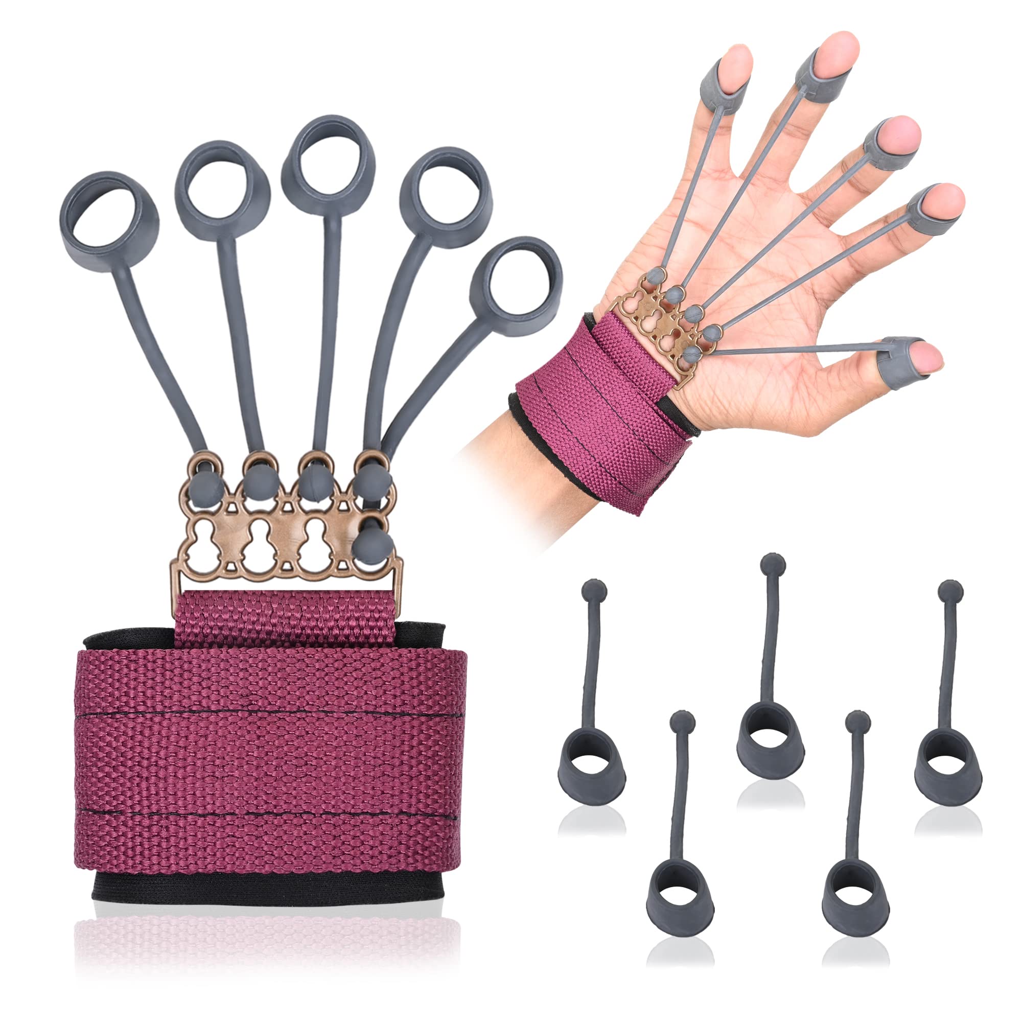 Oddish Finger Gripper - Hand and Finger Strengthener for Climbing, Guitar, Forearm, Durable Exerciser for Hand, Finger, and Wrist Muscles - Compact and Portable Finger Stretcher (FINGER-RED) (B0C4BB4MVX) Amazon Price History, Amazon Price Tracker