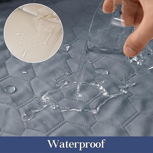 Miniatura 10 de DEARTOWN Funda impermeable para sofá reclinable, funda antideslizante para silla reclinable, protector de muebles, funda de sofá lavable para perros