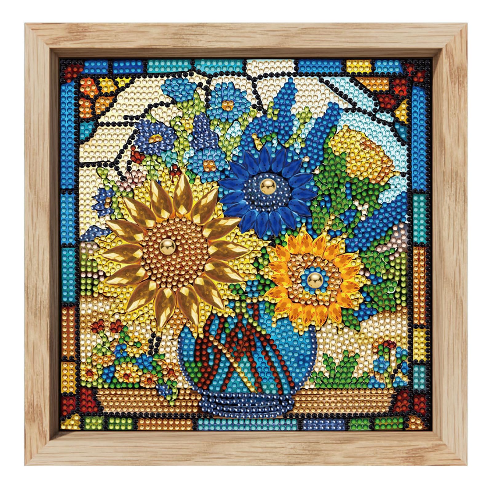 5D Diamond Painting Kit 20x20cm Vase with Frame Unique Shaped Gem Art for Beginners Home Wall Decor