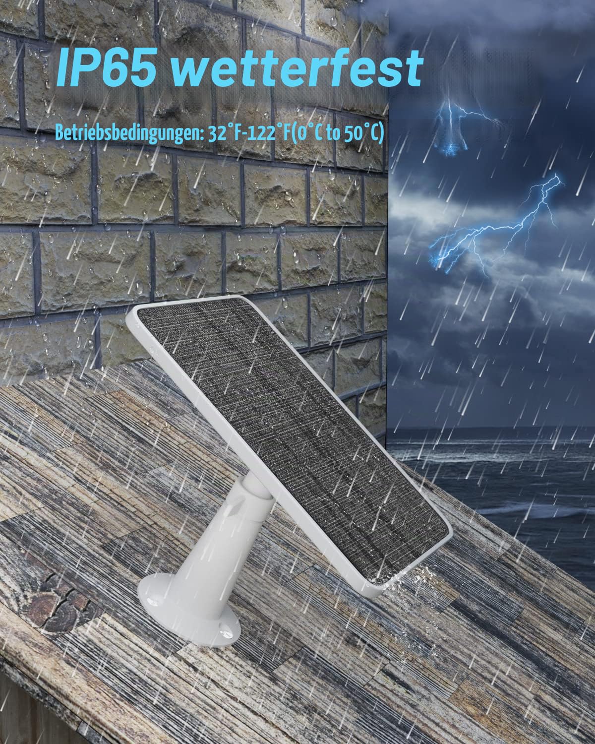 Solarmodul-Ladegerät, kompatibel mit Arlo Ultra/Ultra 2/Pro 3/Pro 4/Pro 3 Flutlicht-Sicherheitskamera, 5V/4 W Solarzellen, Ladegerät IP65, mit 3m Magnet Ladekabel, verstellbare Halterung (2 PACK)