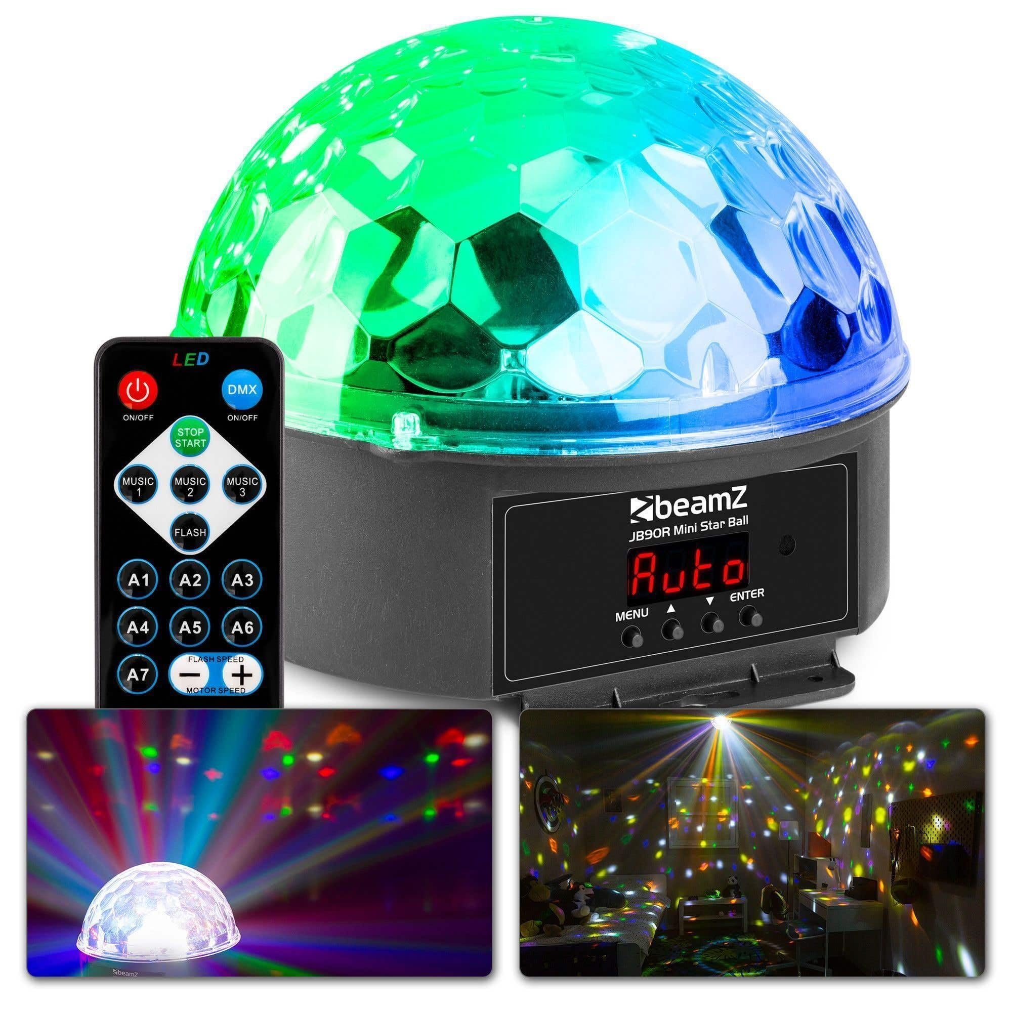 Beamz Many Colored Jb90r Mini Star Ball - Led Disco Ball Party Light With Dmx, Sound Activation And Auto Modes