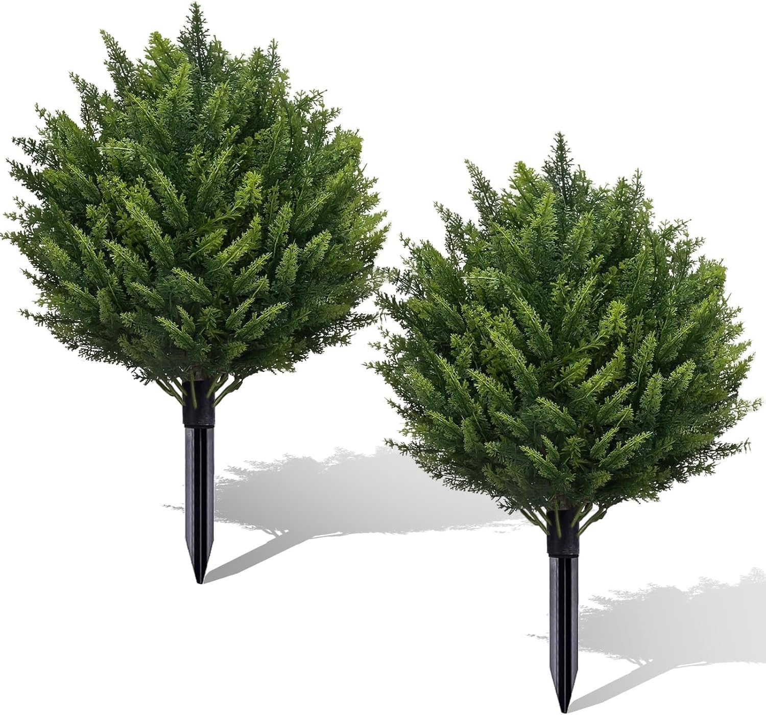 Arboles topiarios de cedro artificial sin mantenimiento, ciprés sintético con estaca ANTPO