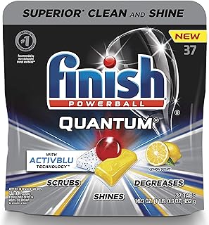 Finish - Quantum with Activblu Technology - Dishwasher Detergent - Ultra Degreaser with Lemon - Powerball - Ultimate Clean...