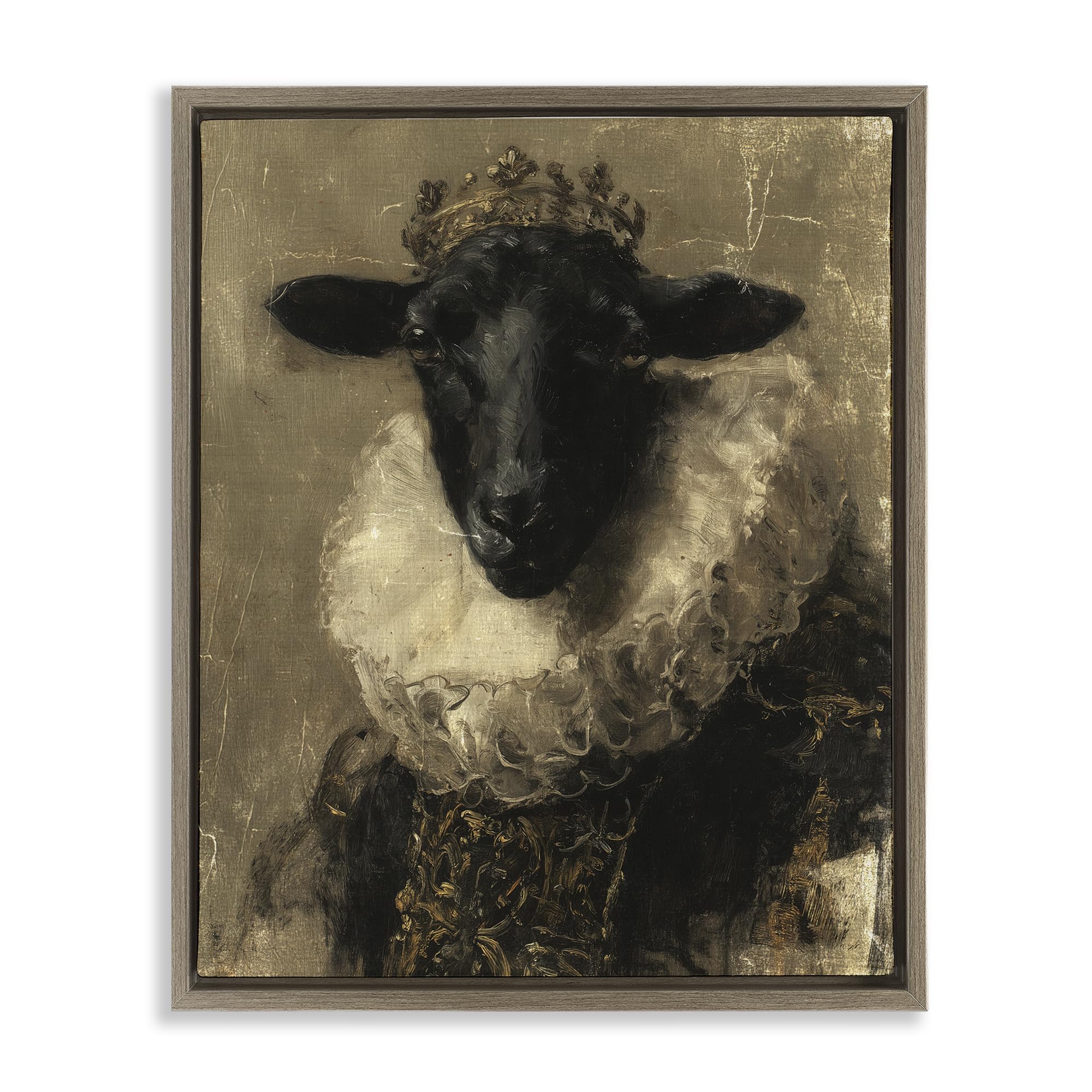 Stupell Industries Montalcino Elm (Textured) Noble Ram Portrait Animal Print, 24 X 30 Inch Canvas In Floater Frame