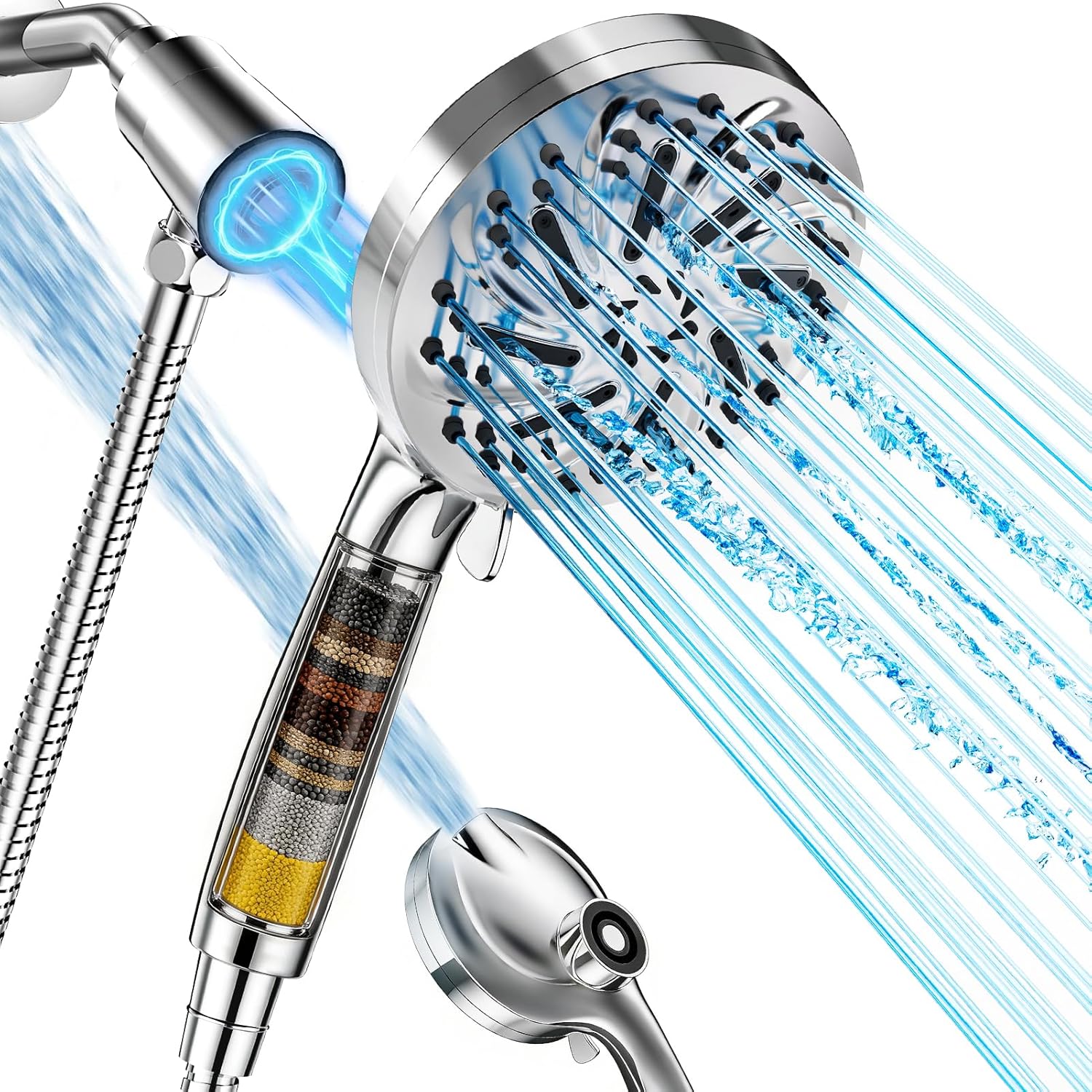 Juego de Regadera de Mano Magnética con 8 Modos y Filtro