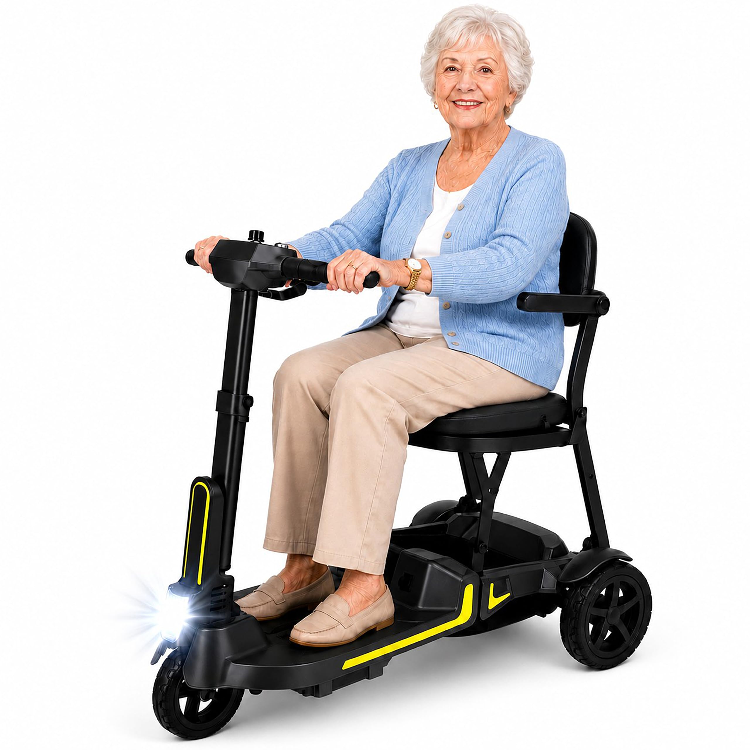 ATmobi X3 lightweight folding mobility scooter with dual removable batteries