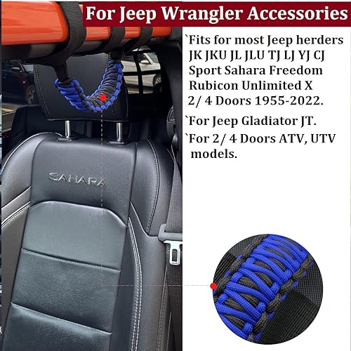 Miniatura 3 de Accesorios para Jeep Wrangler, barra antivuelco, mango de agarre para compatible con Jeep Wrangler YJ TJ JK JKU JL JLU 1955-2023 Gladiator JT UTV y