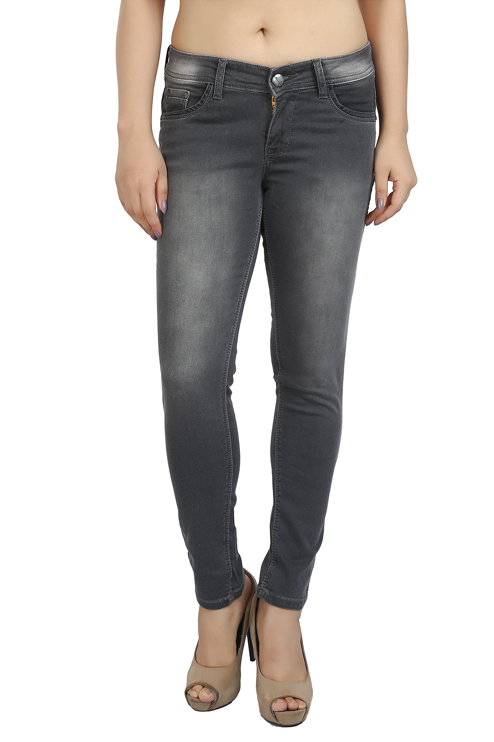 Obeo Women's Solid Ankle Length Stretchable Denim