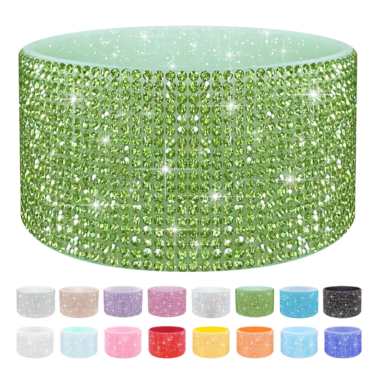 WORBSS Diamond Glitter Silicone Boot for Stanley Cup 20-40oz Tumbler for Simple Modern 30-40oz Trek Tumbler Accessories for 2.8-2.9 inch Trapezoidal