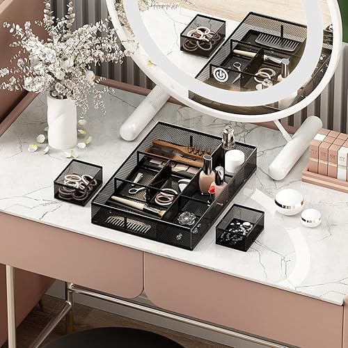 Miniatura 5 de Marbrasse 3 paquetes de organizadores de cajones de escritorio+organizador de archivos de malla para escritorio