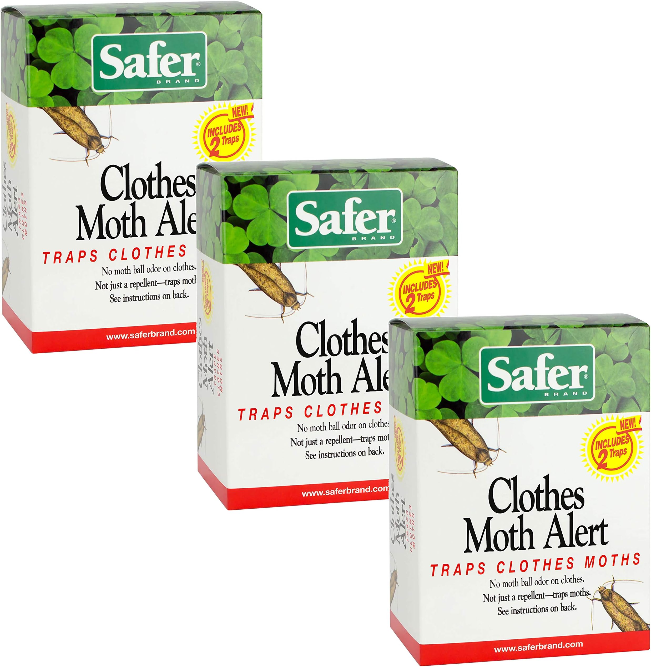 Safer Brand Clothes Moth Trap, 3 Pack -12 Total Traps