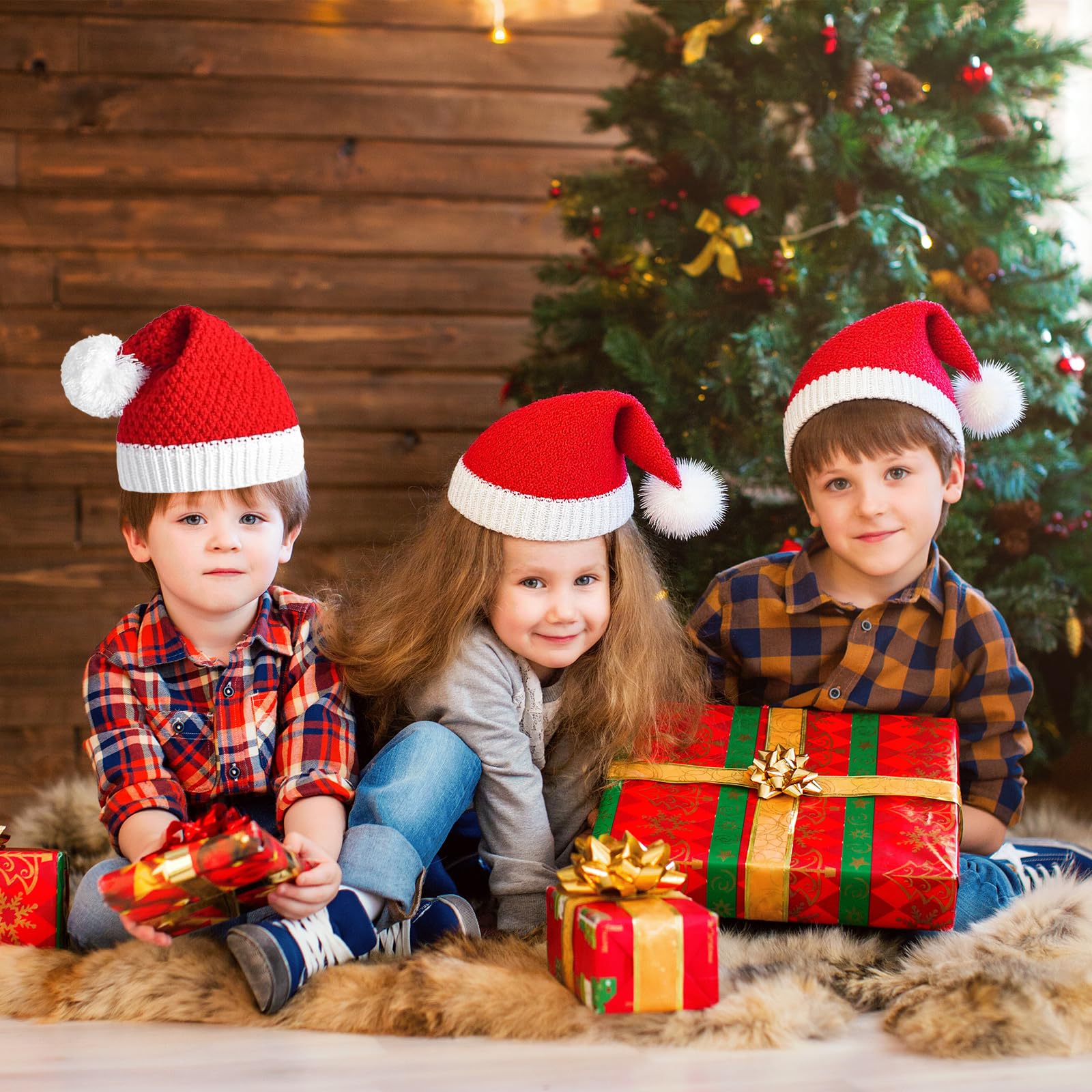 KIKAWORD 2 PCS Knitted Santa Hat - Image 4