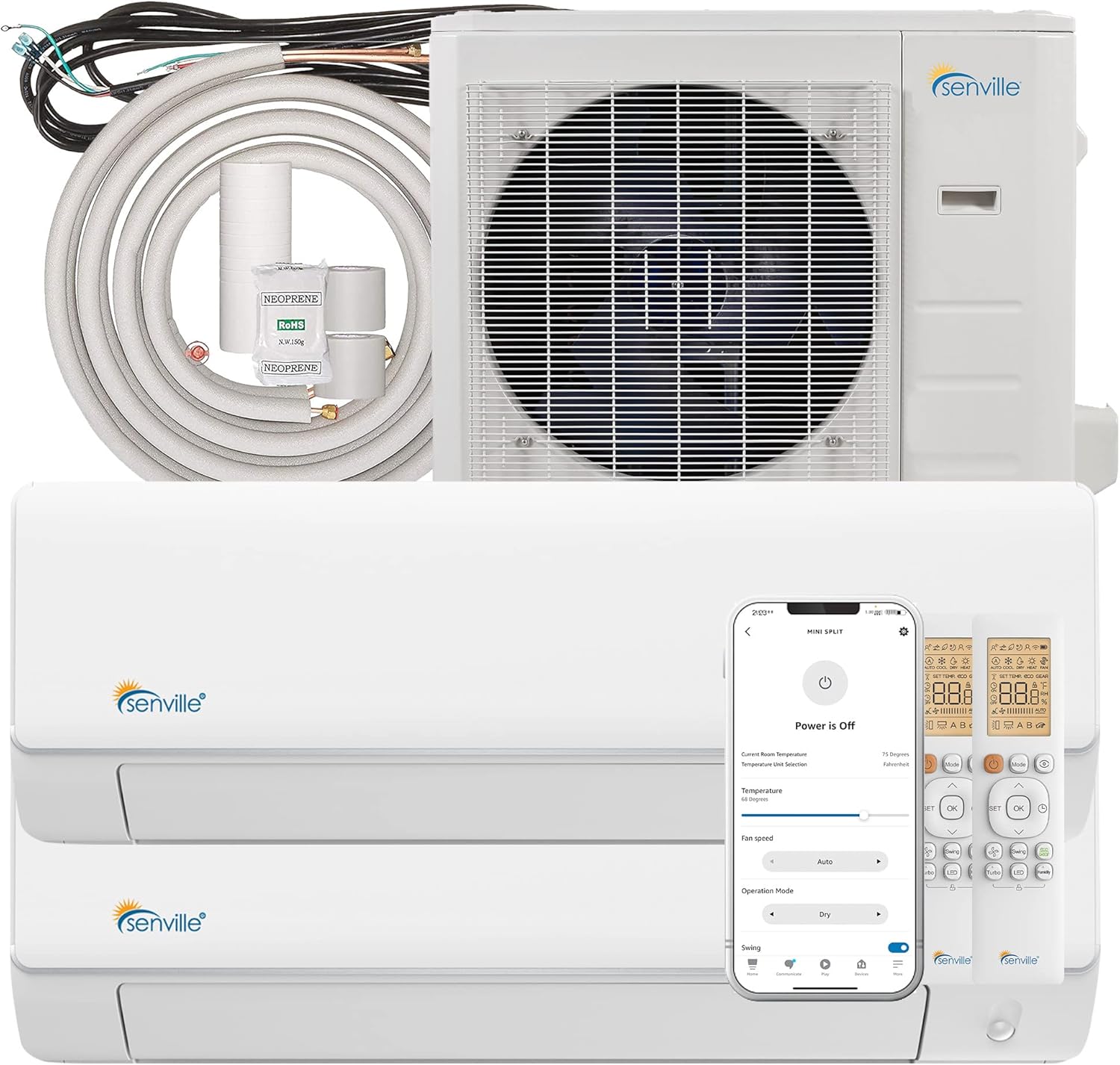 Senville 36000 BTU Quad Zone Mini Split Air Conditioner Heat Pump