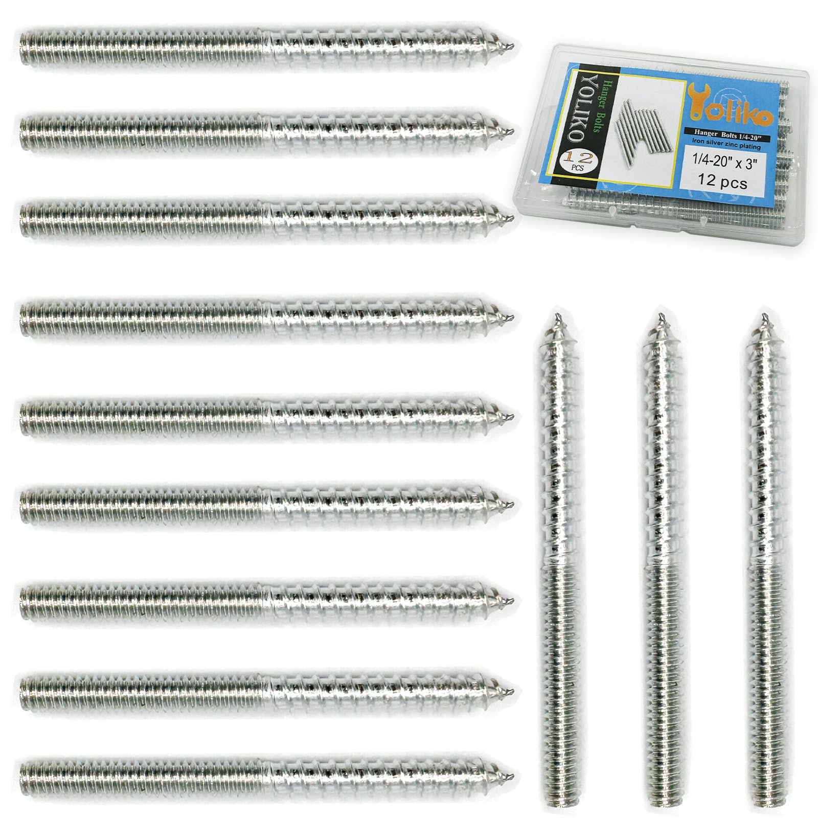 8 Pack 3/8-16 Hanger Bolts - Furniture Assembly -18