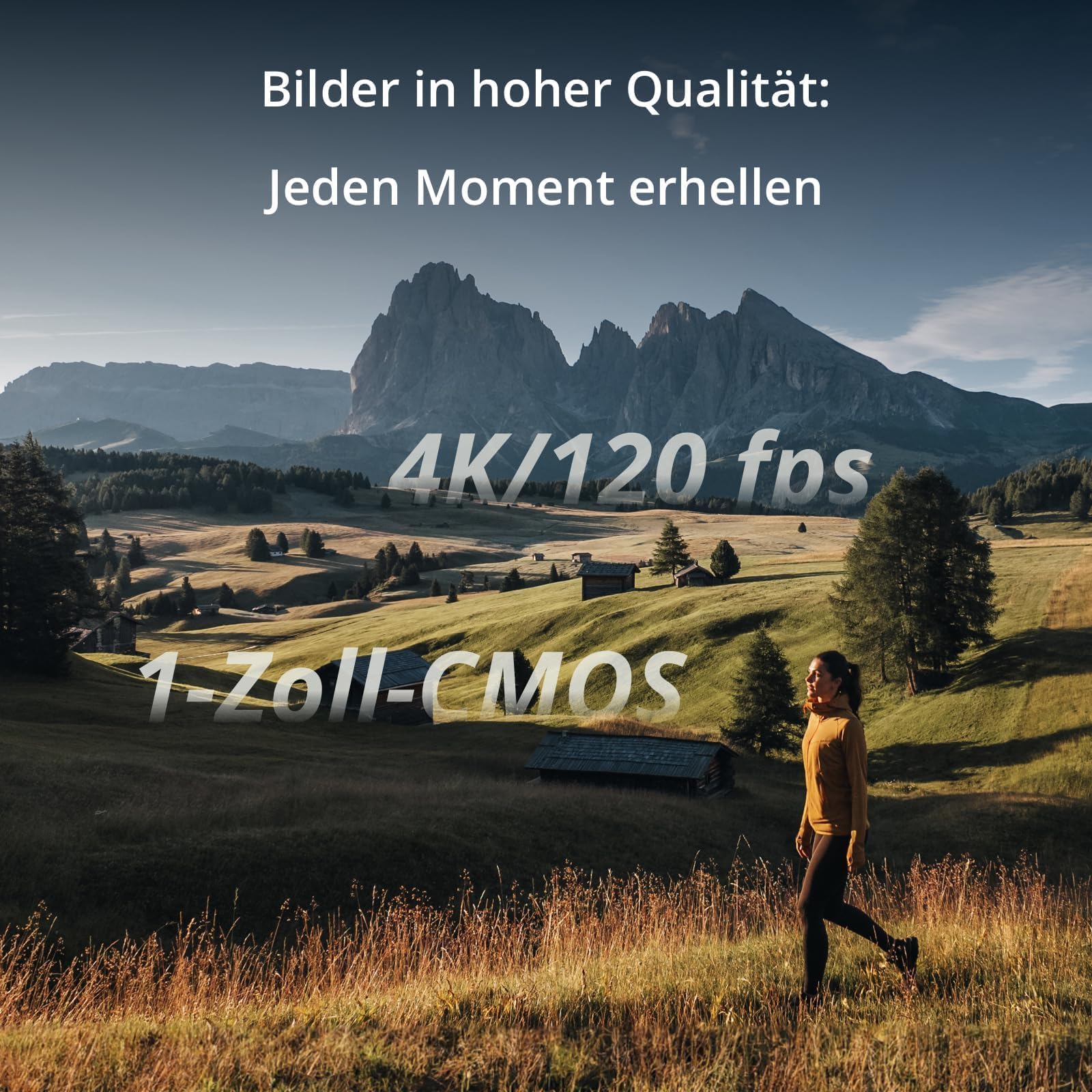 DJI Osmo Pocket 3 Kreativ Combo, 4K Vlog Kamera mit 1-Zoll-CMOS, 4K/120 fps, 3-Achsen-Stabilisierung, schnelles Scharfstellen