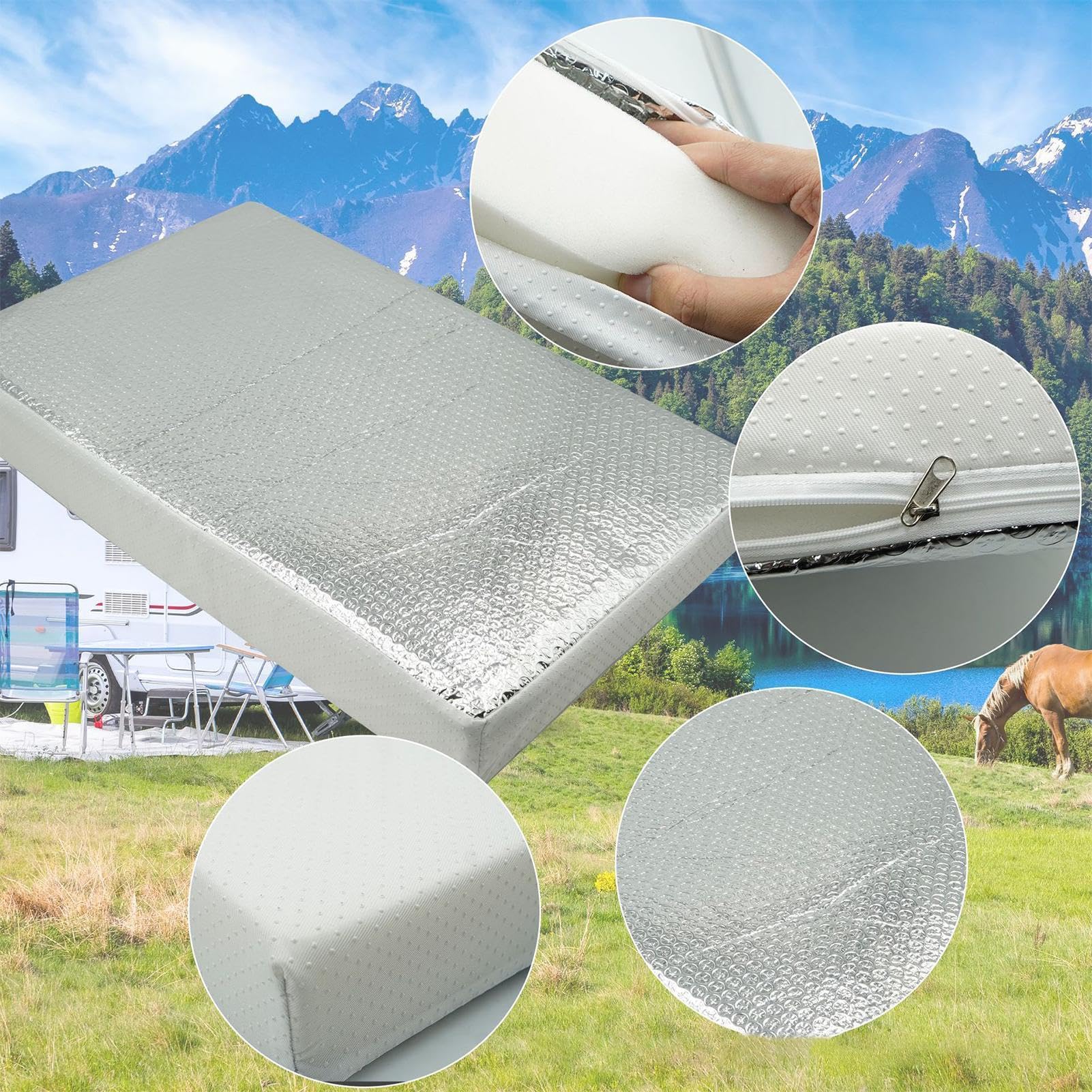 Isolant De Lanterneau Pour Camping-Car | Caches-Ventilation Imperméables Réfléchissants Camping-car,Accessoires Intérieurs Auto | Pour Camping Road Trip Voyage Hiver Journées Chaudes Extérieur