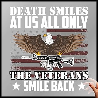 Veteran DTF Transfers Ready to Press Iron On | Death Smiles at Us All Only The Veterans Smile Back (Pocket - 4")
